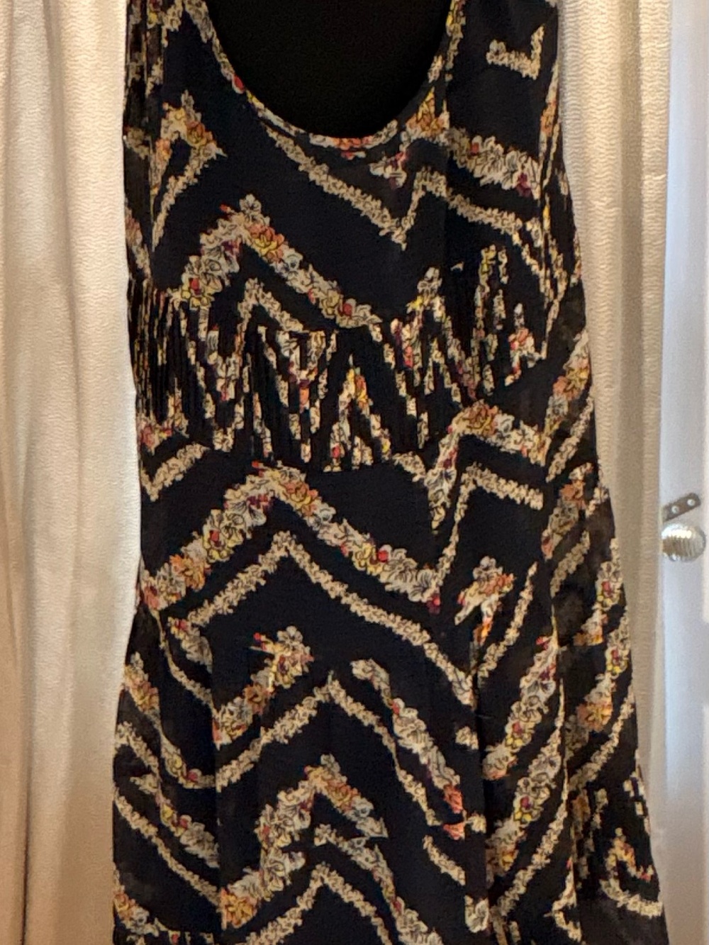 HD in Paris Black Maxi Dress with Floral Chevron Print - Picture 2 of 5